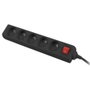 Lanberg Regleta PS1-05E-0150-BK con 5 enchufes y cable de 1,5 m